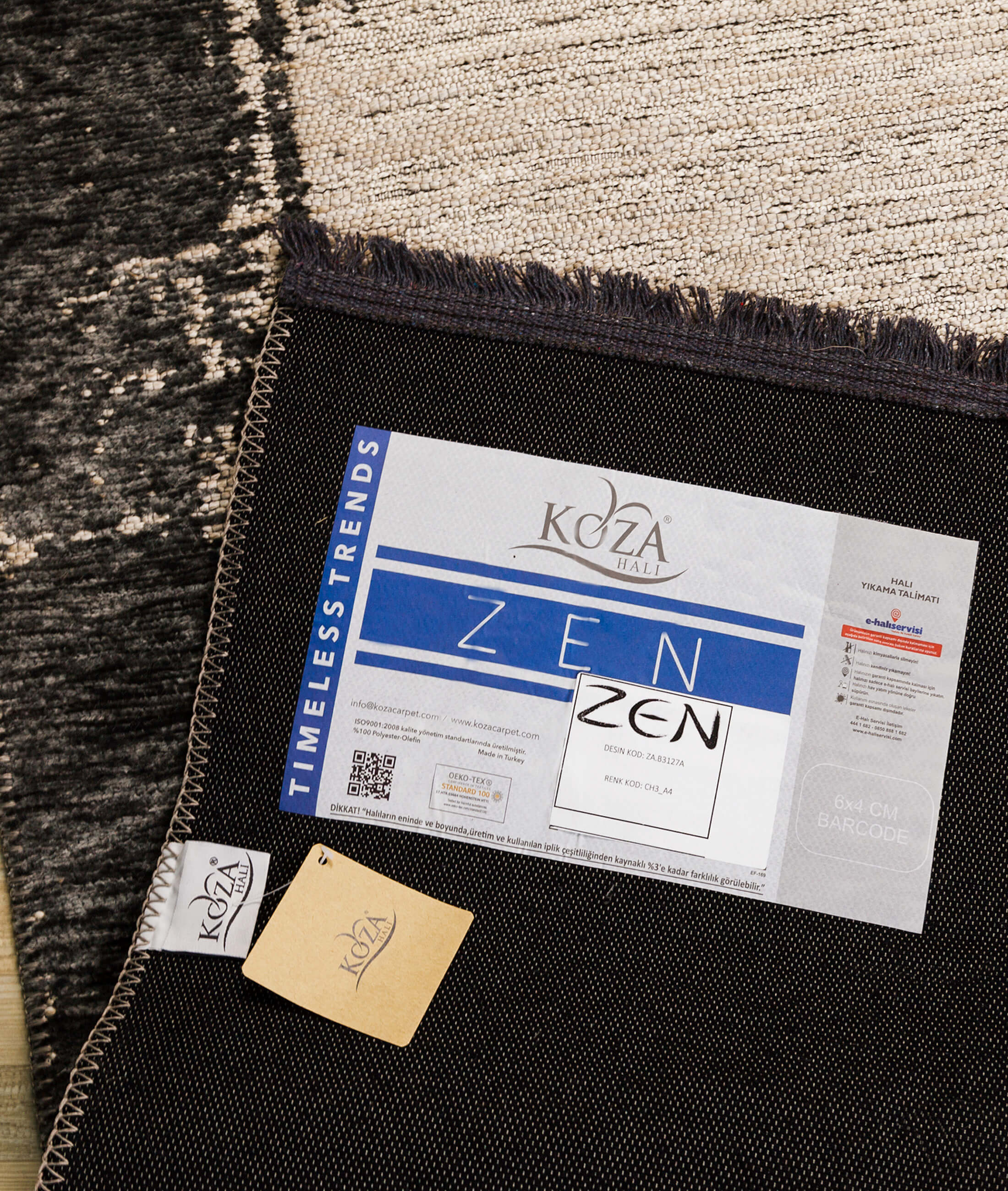 Zen Cream Anthracite Carpet B3127A